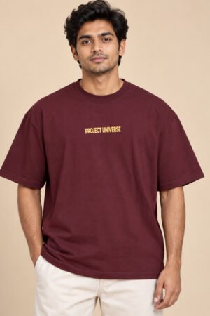 Project Universe Drop Shoulder T-Shirt – Wine