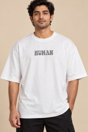 HUMAN After All Drop Shoulder T-Shirt – White