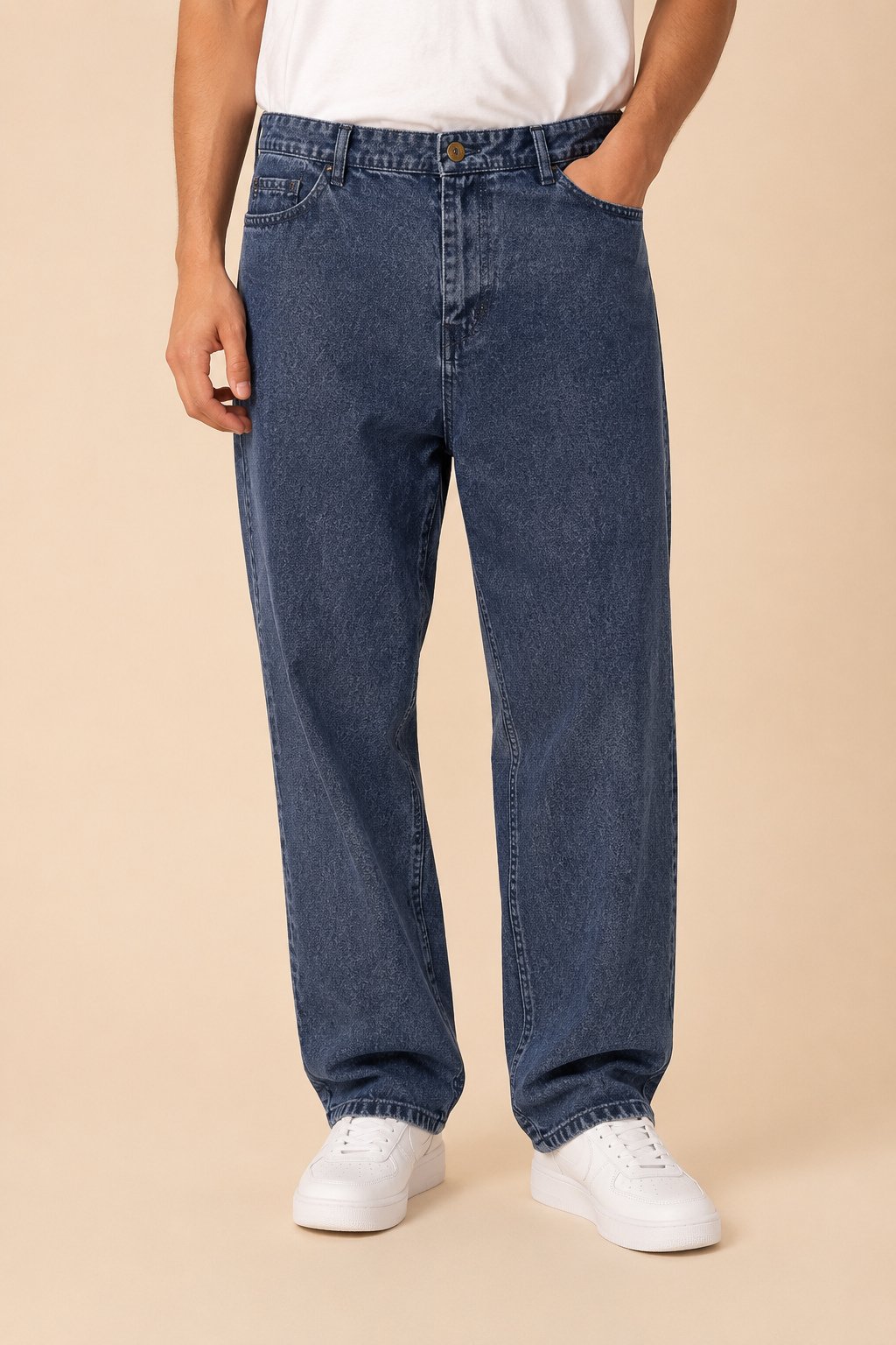 Dark indigo straight fit jeans