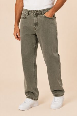 Straight Fit Jeans – Olive