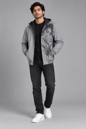 Reversible Lion Bomber Jacket – Black & Grey