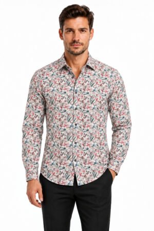 Printed Casual Shirt – Cream Floral Print