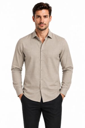 Classic Formal Shirt – Warm Beige