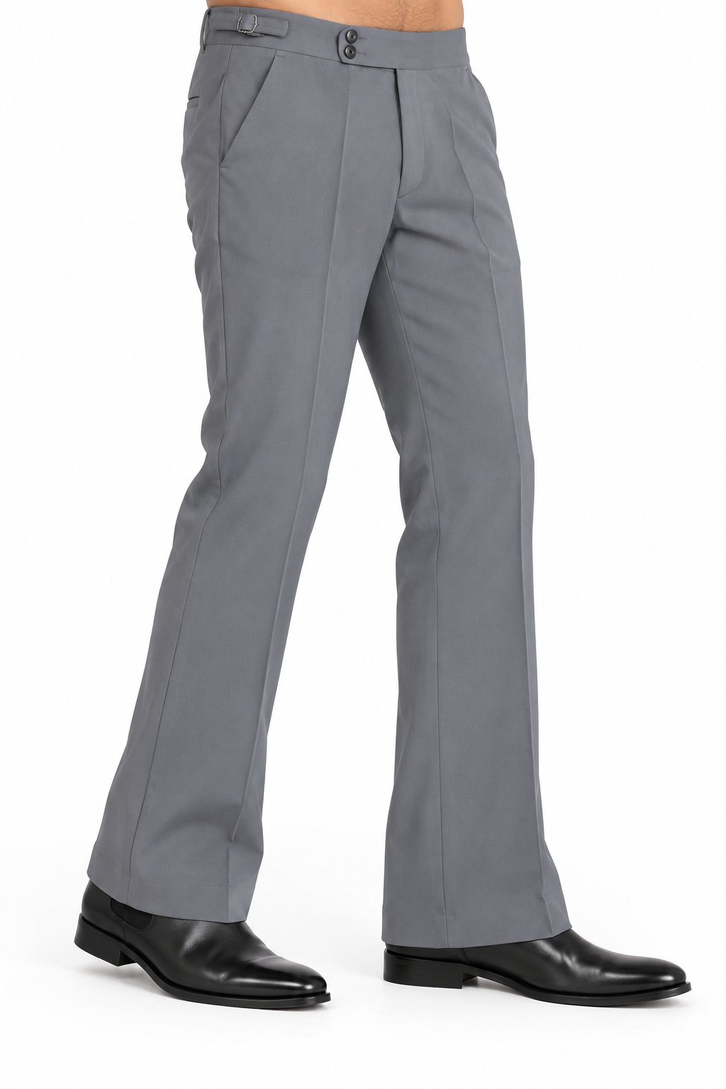 Bootcut Formal Trousers in grey, side view