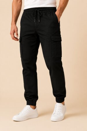 Premium Cargo Joggers – Black