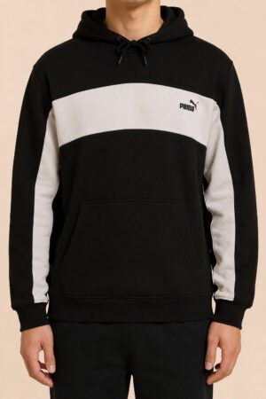 PUMA Power Colourblock Hoodie – Black & White