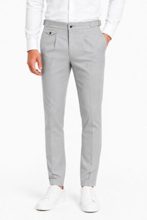Premium Pleated Formal Trousers – Light Grey