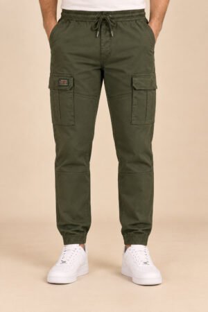 Premium Cargo Joggers – Olive Green