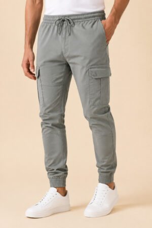 Premium Cargo Joggers – Stone Grey
