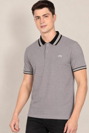 Lacoste Textured Pique Polo – Grey