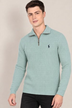 Polo Ralph Lauren Quarter-Zip Ribbed Sweater – Mint Green
